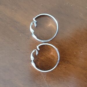 Silver clip-on hoop earrings